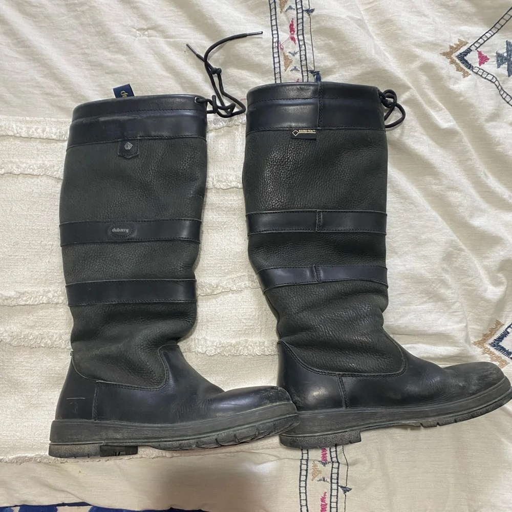 Dubarry of Ireland Black Two-Tone Tall Winter Boots